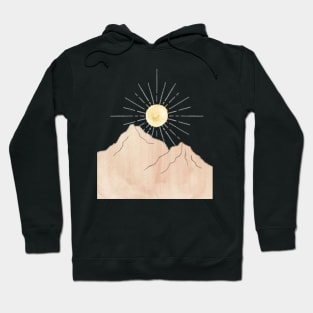 Pastel tone landscape, sunrise in the mountains Hoodie